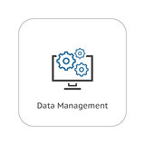 Data Management Icon. Flat Design.