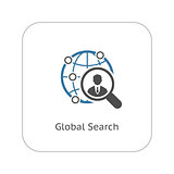 Global Search Icon. Flat Design.