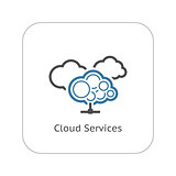 Cloud Services Icon. Flat Design.
