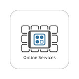 Online Services Icon. Flat Design.