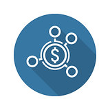 Money Distribution Icon. Flat Design.