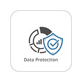 Data Protection Icon. Flat Design.