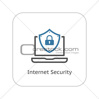 Internet Security Icon. Flat Design.