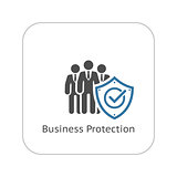 Business Protection Icon. Flat Design.
