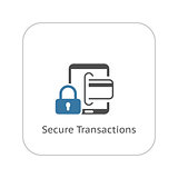 Secure Transactions Icon. Flat Design.