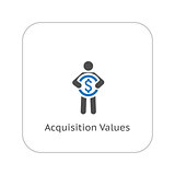 Acquisition Values Icon. Business Concept. Flat Design.