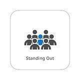 Standing Out Icon. Business Concept. Flat Design.