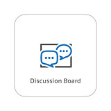 Discussion Board Icon. Business Concept. Flat Design.
