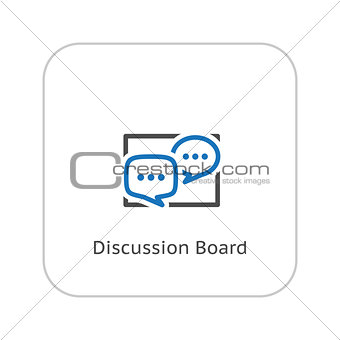 Discussion Board Icon. Business Concept. Flat Design.