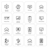 Business and Money Icons Set. Flat Design.