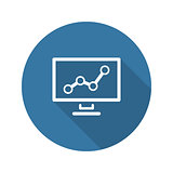 Business Analytics Icon. Concept. Flat Design. Long Shadow.
