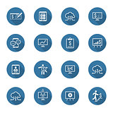 Business and Money Icons Set. Flat Design. Long Shadow.