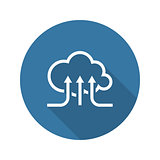 Online Cloud Services. Flat Design Icon. Long Shadow.