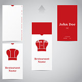 Two piece business card with chef hat