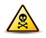 vector danger sign with skull symbol