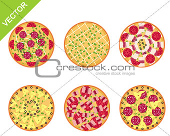 Different pizza set