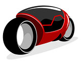 Red futuristic motorcycle