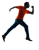 man runnning jumping silhouette isolated