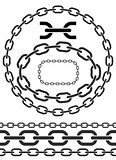 Chain icons, parts, circles of chains.