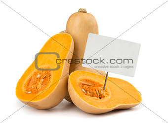 Butternut squash with price tag