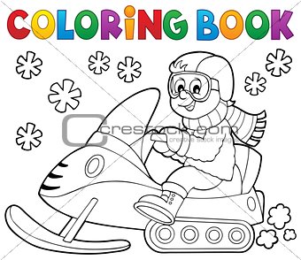 Coloring book snowmobile theme 1