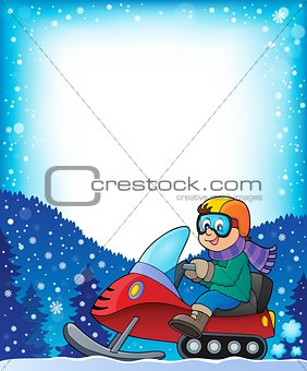 Frame with snowmobile theme 1