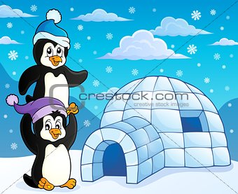 Igloo with penguins theme 3