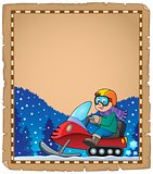 Parchment with snowmobile theme 1