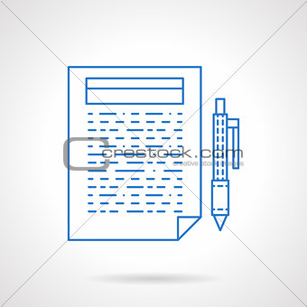 Blue line article vector icon