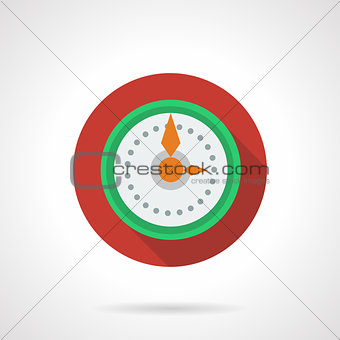 New Year clock round color vector icon