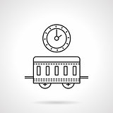 Time to travel flat line vector icon