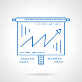 Business growing chart  blue line vector icon