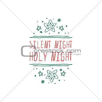 Christmas label with text on white background