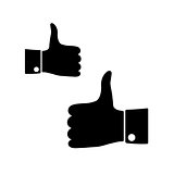 Icons thumbs up, vector illustration.