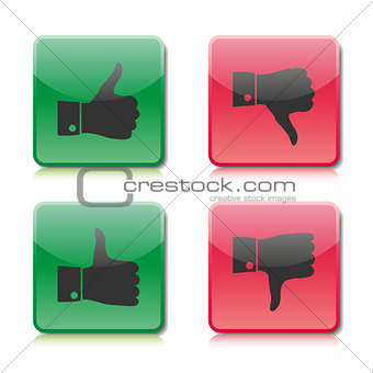 A set of buttons like and dislike, vector illustration