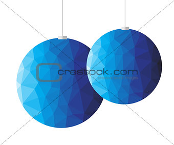 Blue polygon christmas decoration
