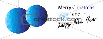Blue polygon christmas decoration