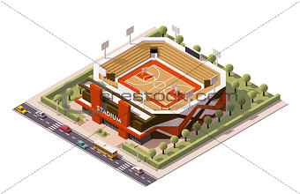 Vector isometric basketball arena