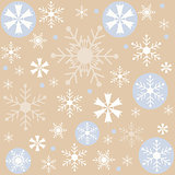 Winter snowflakes brown background