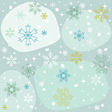 Winter snowflakes blue background