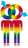 Gay Relationship - Rainbow Colored Symbol