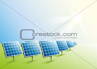 Solar power. Solar panels in field