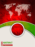 Abstract red green brochure with arrows