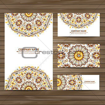 Business card template. Vector illustration in native style