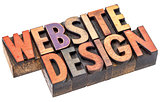 website design in letterpress wood type