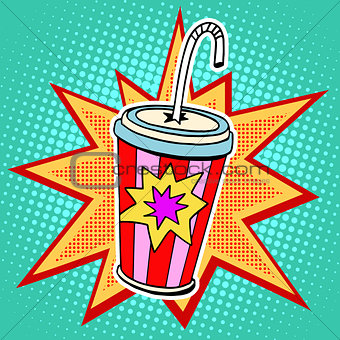 Cola paper cup straw fast food