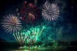 colorful fireworks on the sky background over-water
