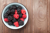Blackberries and raspberries bowl
