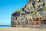 blue skies and sea at ballybunion cliffs