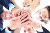 business people group joining hands and